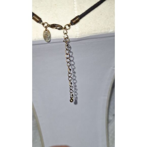 Artsy Lia Sophia Amber Glass Pendant Necklace Bohemian Exotic Fashion - Picture 7 of 11